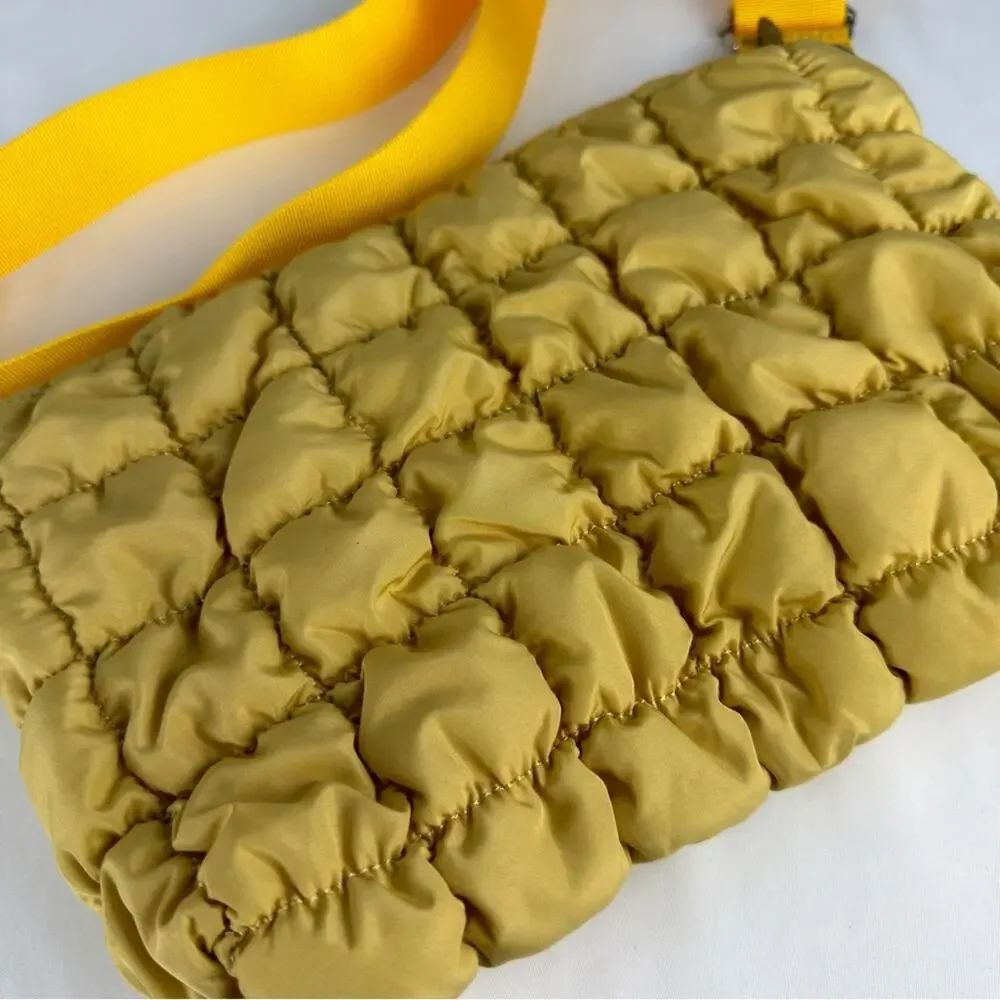 NWOT Elegant Yellow Quilted Shoulder Bag